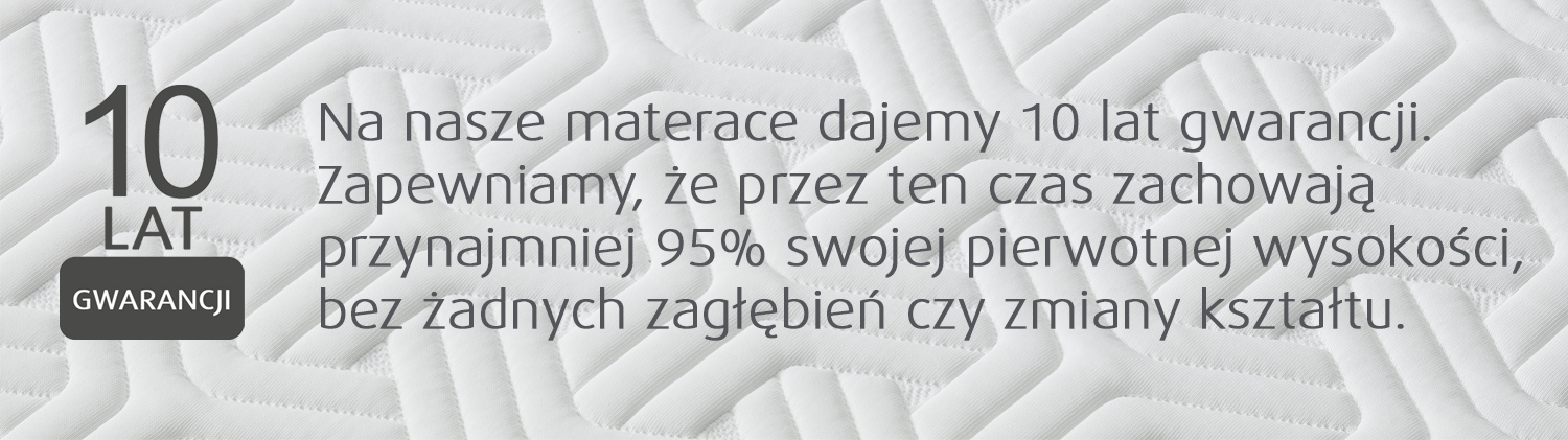 10 lat gwarancji Tempur